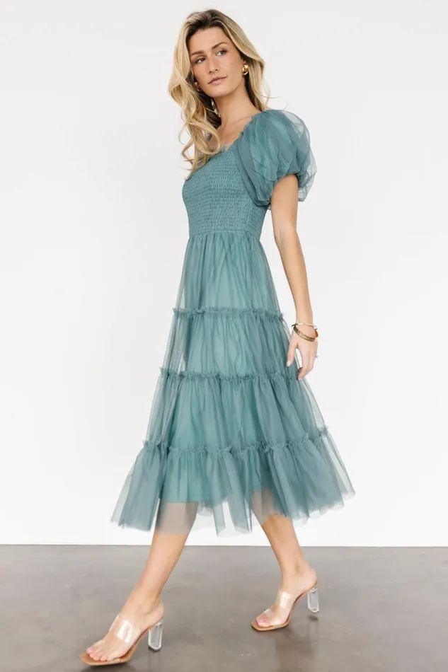 Women Liv Tulle Midi Dress Eucalyptus Baltic Born Tulle Styles