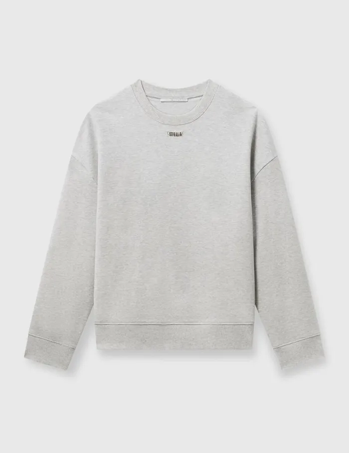 Women Logo Charm Sweatshirt Grey Melange Stella McCartney Sweatshirts And TShirts