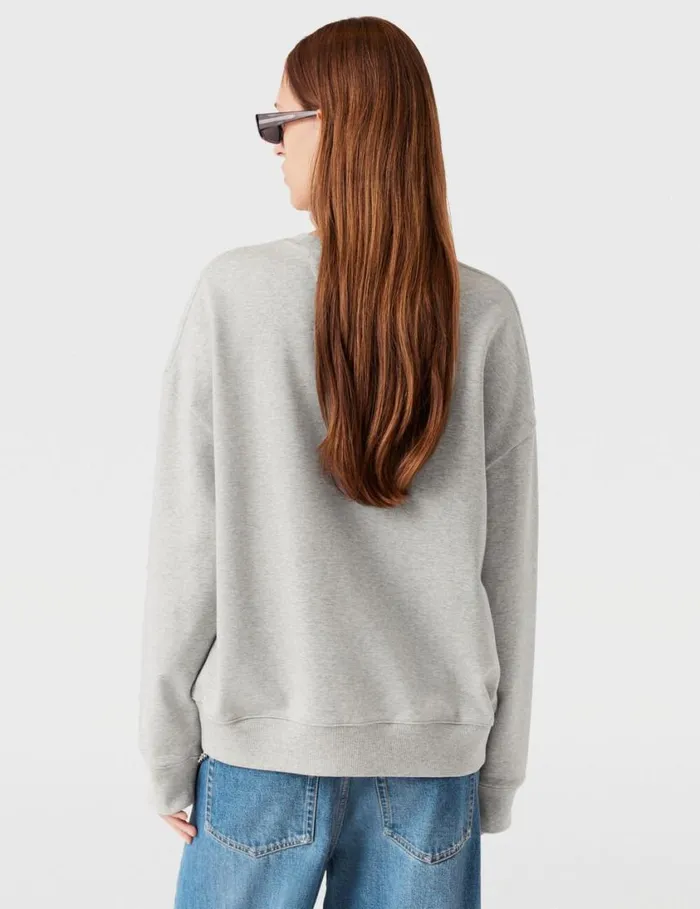 Women Logo Charm Sweatshirt Grey Melange Stella McCartney Sweatshirts And TShirts