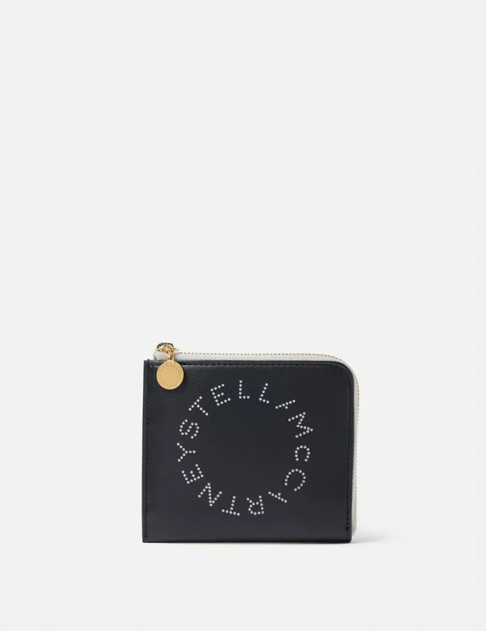 Women Logo Zip Cardholder Black Stella McCartney Card Cases