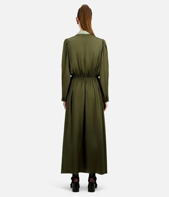Women Long Khaki Dress With Lacing THE KOOPLES Dresses and Jumpsuits