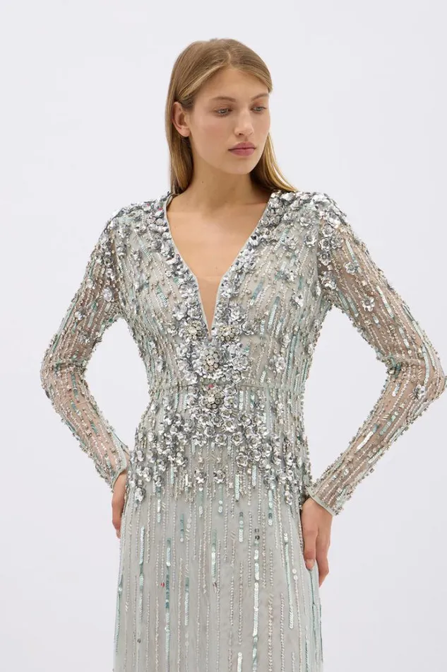 Women Long Sleeve Dresses Rachel Gilbert ROSA GOWN Women Long Sleeve Dresses Rachel Gilbert ROSA GOWN