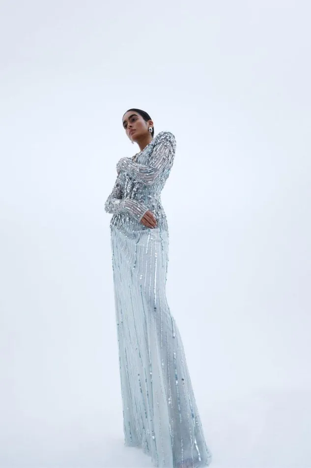 Women Long Sleeve Dresses Rachel Gilbert ROSA GOWN Women Long Sleeve Dresses Rachel Gilbert ROSA GOWN