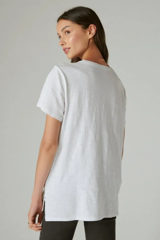 Women Lucky Brand All Tops Classic Crew Bright White