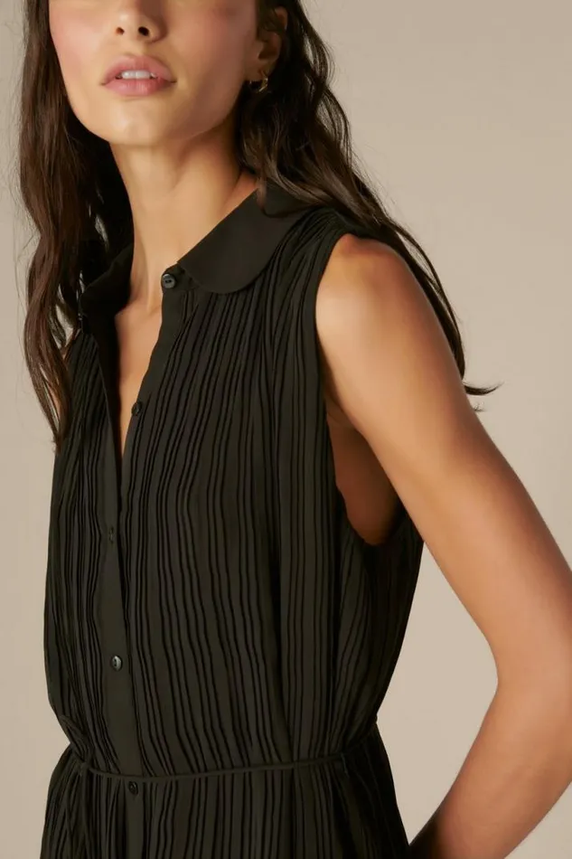 Women Lucky Brand Dresses Easy Pleat Shift Mini Dress True Black