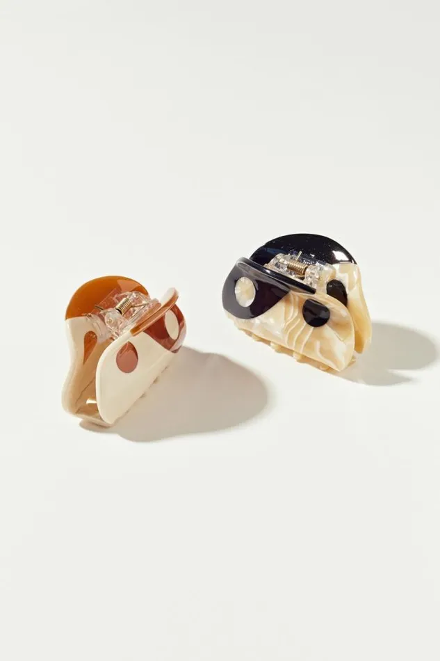 Women Lucky Brand Hair Accessories Mini Yin Yang Claw Set Black