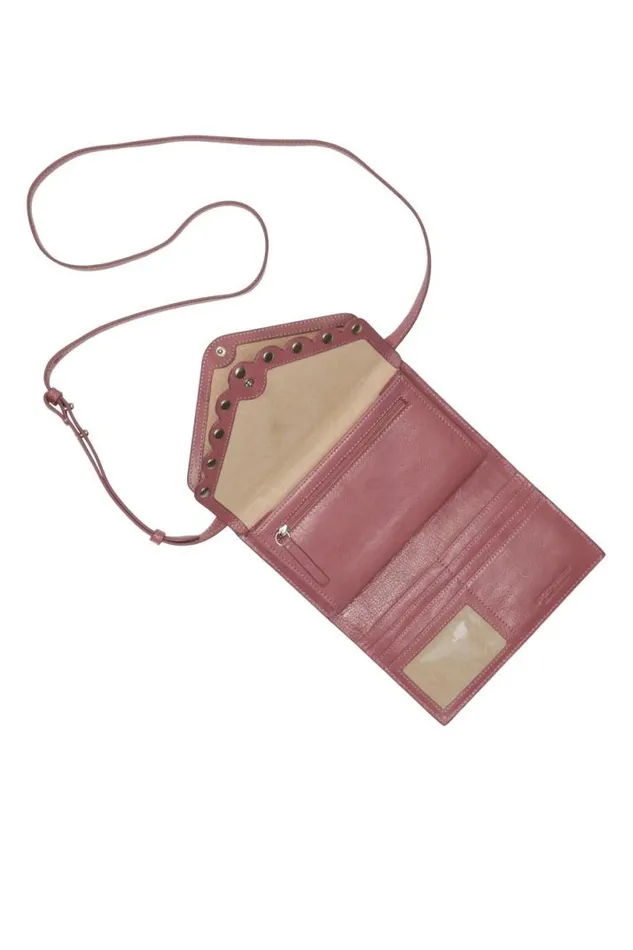 Women Lucky Brand Handbags Ruth Scalloped Crossbody Bag Dark Pink