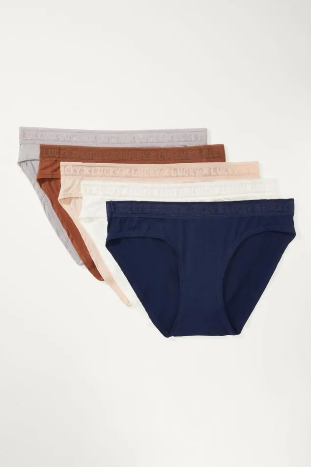 Women Lucky Brand Intimates and Sleepwear Lucky Lace Bikini 5 Pk Dark Blue