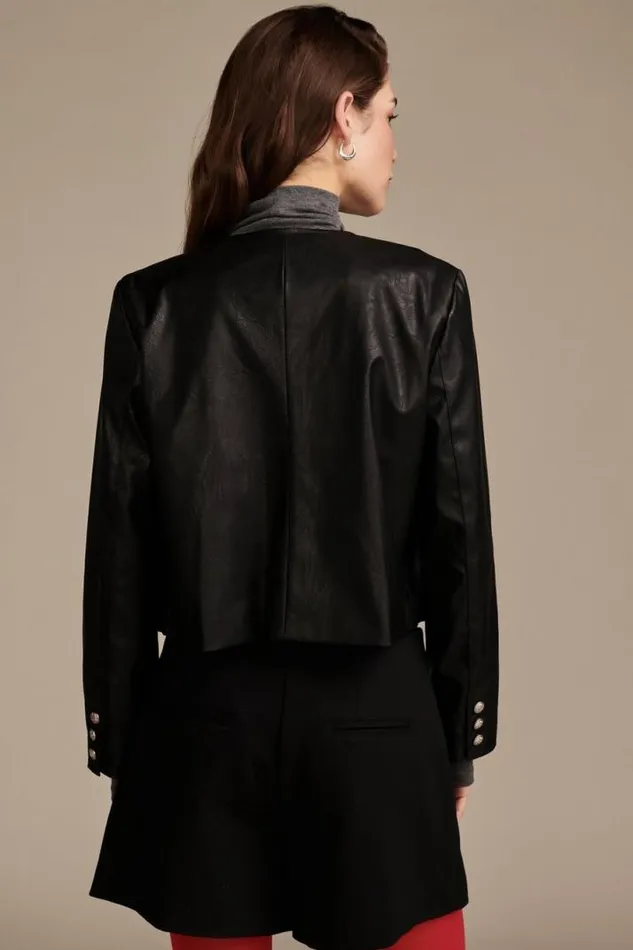 Women Lucky Brand Jackets and Outerwear Faux Leather Jacket Black