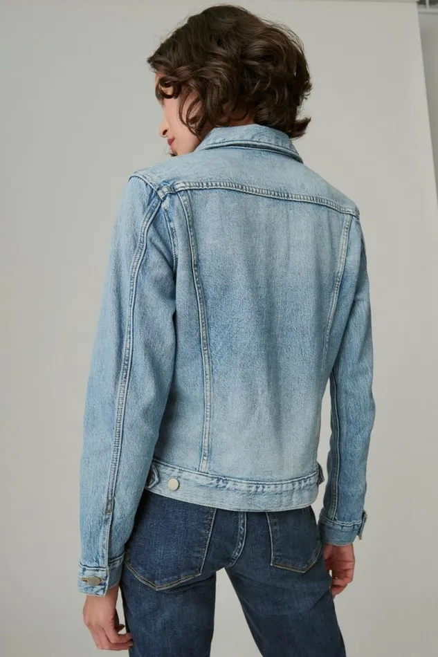 Women Lucky Brand Jackets and Outerwear Tomboy Denim Trucker Jacket Magnitude