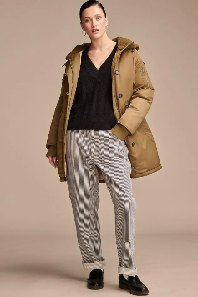 Women Lucky Brand Jackets and Outerwear Utility Parka Jacket Light Olive