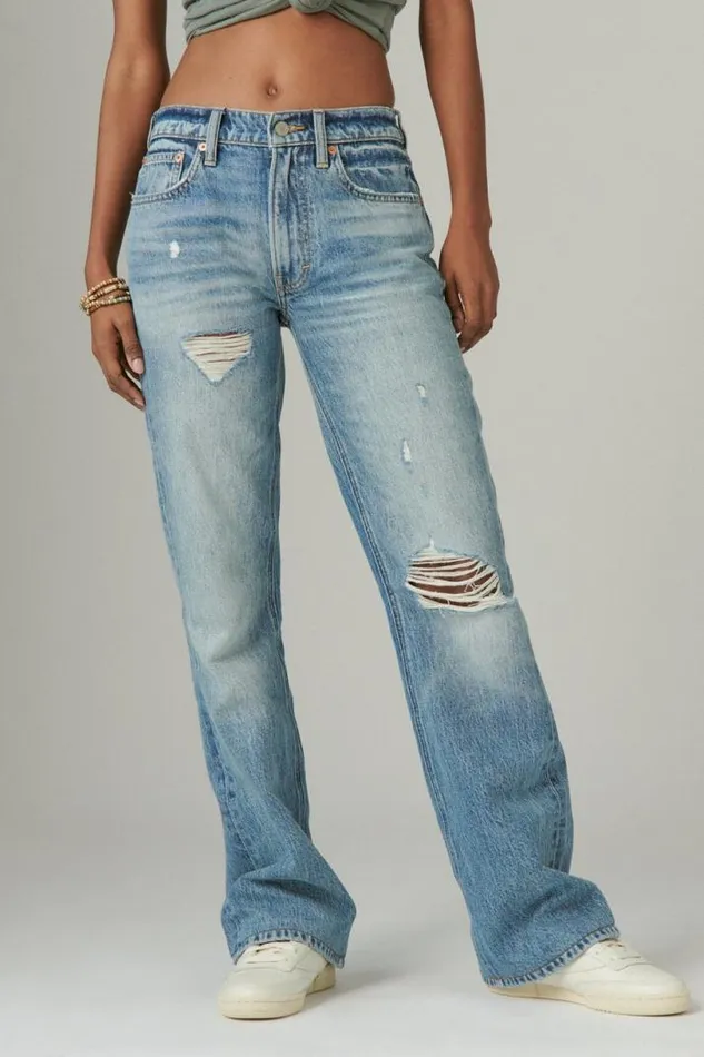 Women Lucky Brand Jeans Boyfriend Flare Easy Like Sunday Dt