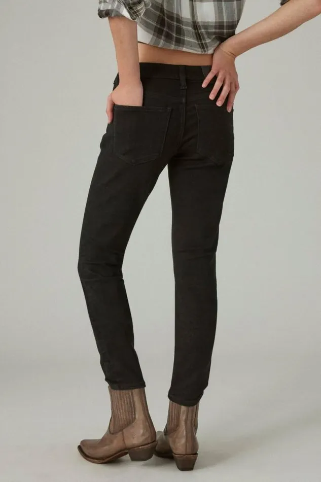 Women Lucky Brand Jeans Low Rise Lizzie Skinny Clean Black