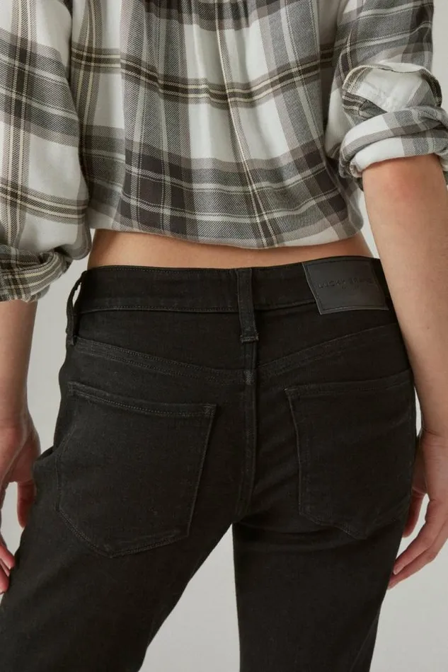 Women Lucky Brand Jeans Low Rise Lizzie Skinny Clean Black