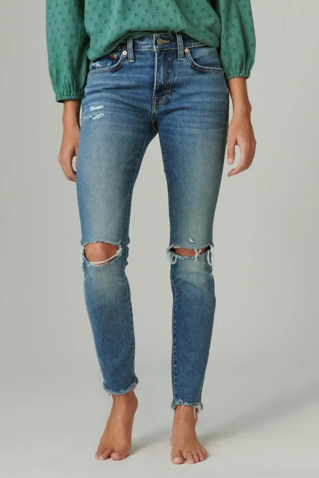 Women Lucky Brand Jeans Mid Rise Ava Skinny Spellbound Dest