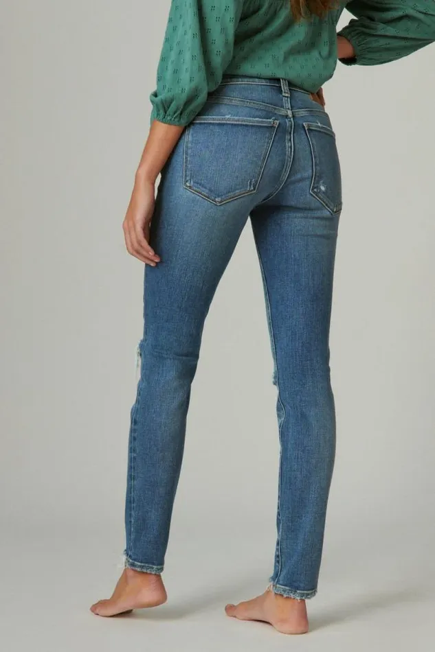 Women Lucky Brand Jeans Mid Rise Ava Skinny Spellbound Dest
