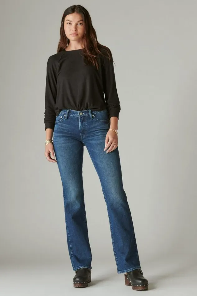 Women Lucky Brand Jeans Mid Rise Sweet Boot Trail Mix