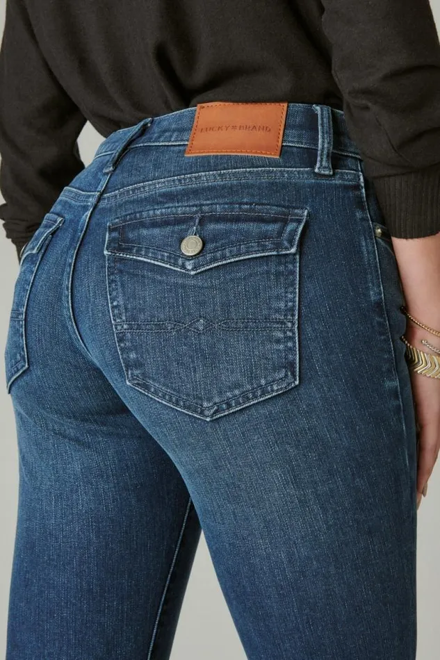 Women Lucky Brand Jeans Mid Rise Sweet Boot Trail Mix