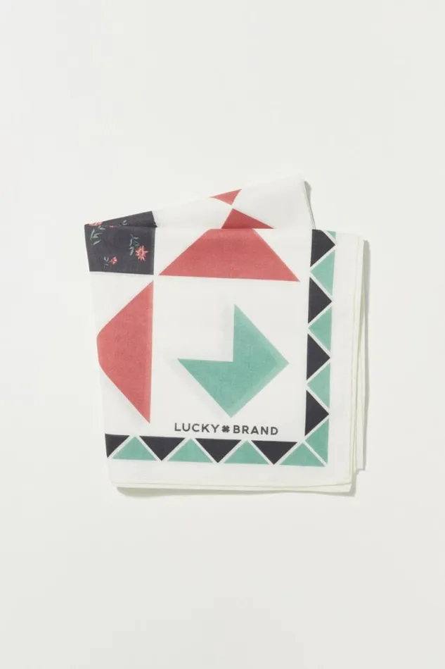Women Lucky Brand Scarves and Bandanas Patchwork Bandana Open Overflow