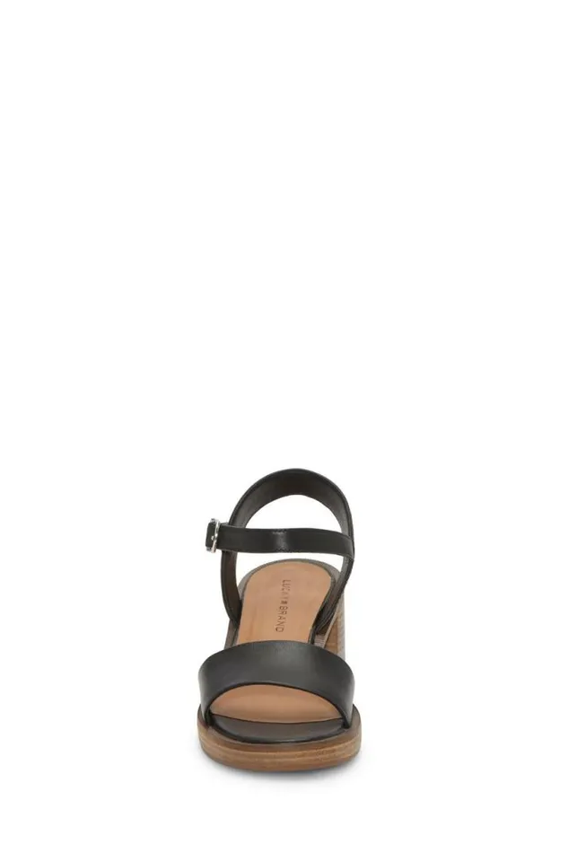 Women Lucky Brand Shoes Garna Block Heel Black