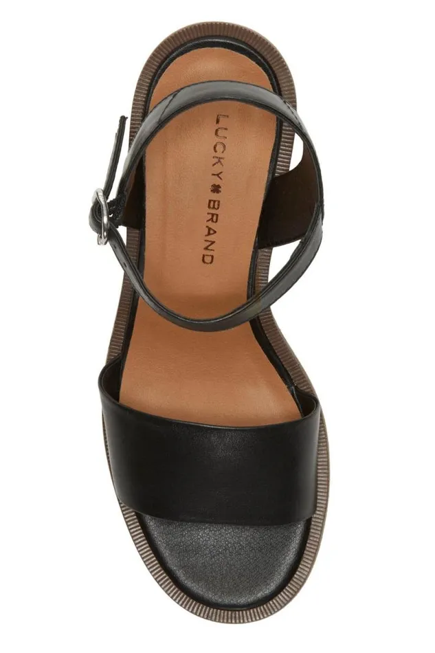 Women Lucky Brand Shoes Garna Block Heel Black