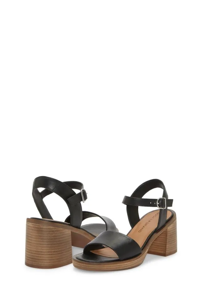 Women Lucky Brand Shoes Garna Block Heel Black