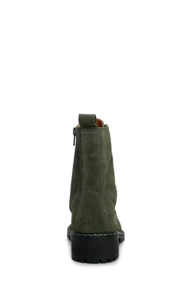 Women Lucky Brand Shoes Kancie Combat Boot Dark Green