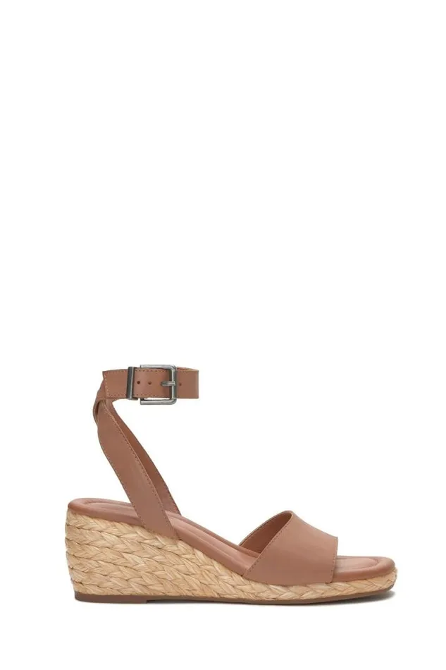 Women Lucky Brand Shoes Nalmo Espadrille Wedge Medium Dark Beige