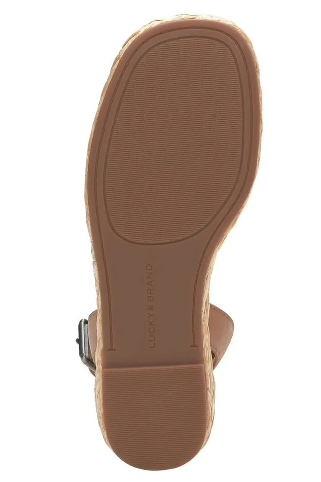 Women Lucky Brand Shoes Nalmo Espadrille Wedge Medium Dark Beige
