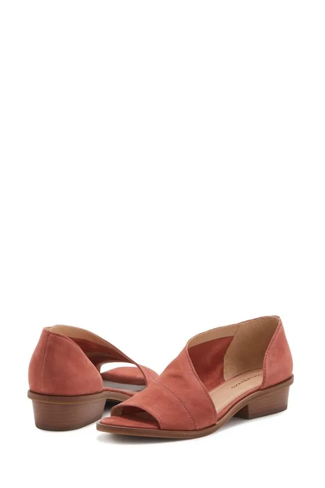 Women Lucky Brand Shoes Serkie Low Heel Dark Red