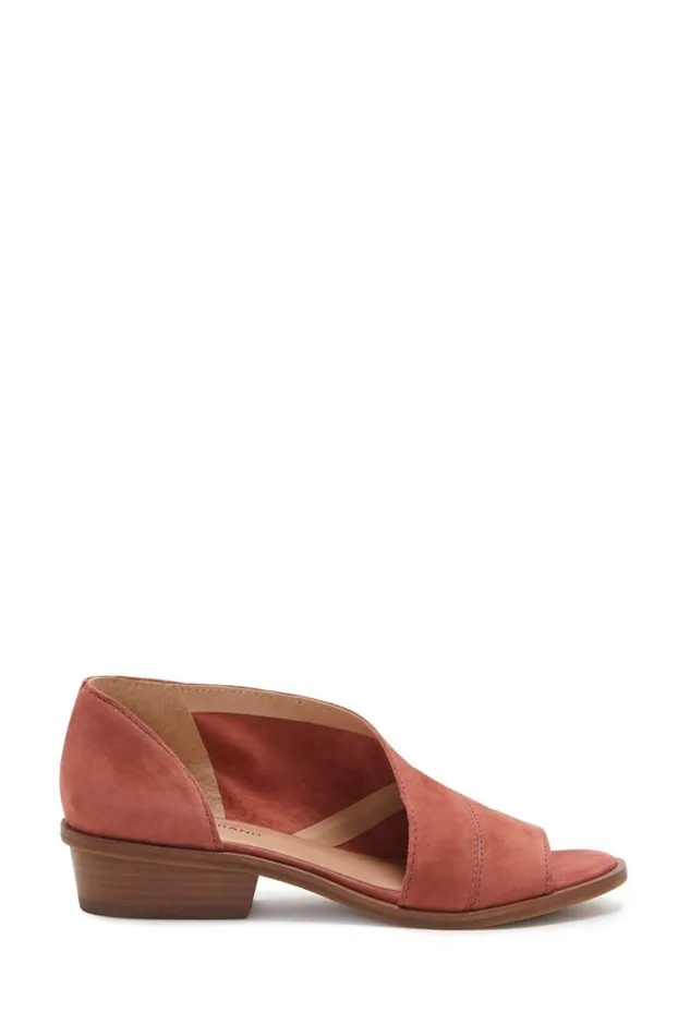 Women Lucky Brand Shoes Serkie Low Heel Dark Red