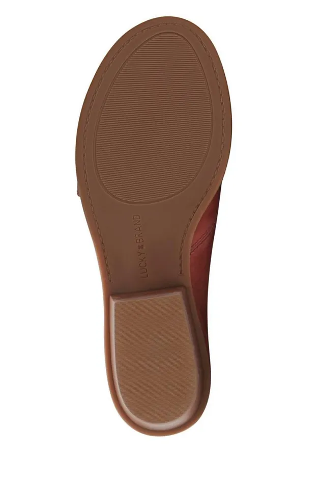 Women Lucky Brand Shoes Serkie Low Heel Dark Red