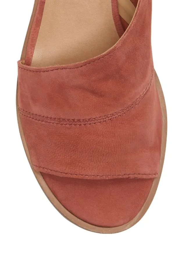 Women Lucky Brand Shoes Serkie Low Heel Dark Red