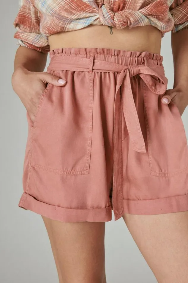 Women Lucky Brand Shorts Paperbag Shorts Deep Rose