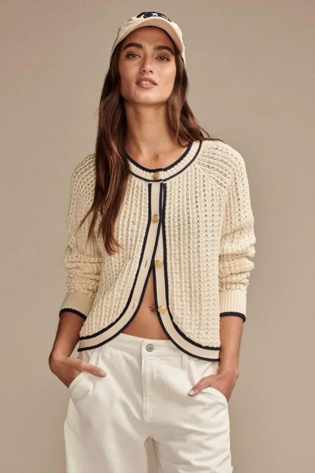 Women Lucky Brand Sweaters and Sweatshirts Button Front Sweater Jacket Tofu