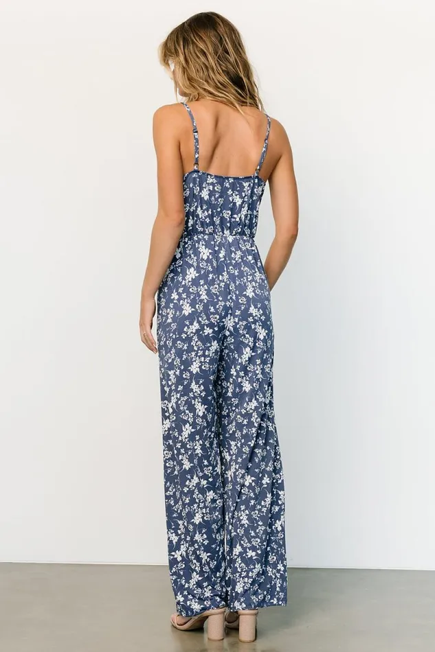 Women Luna Tank Jumpsuit Blue Floral Baltic Born Jumpsuits and Rompers