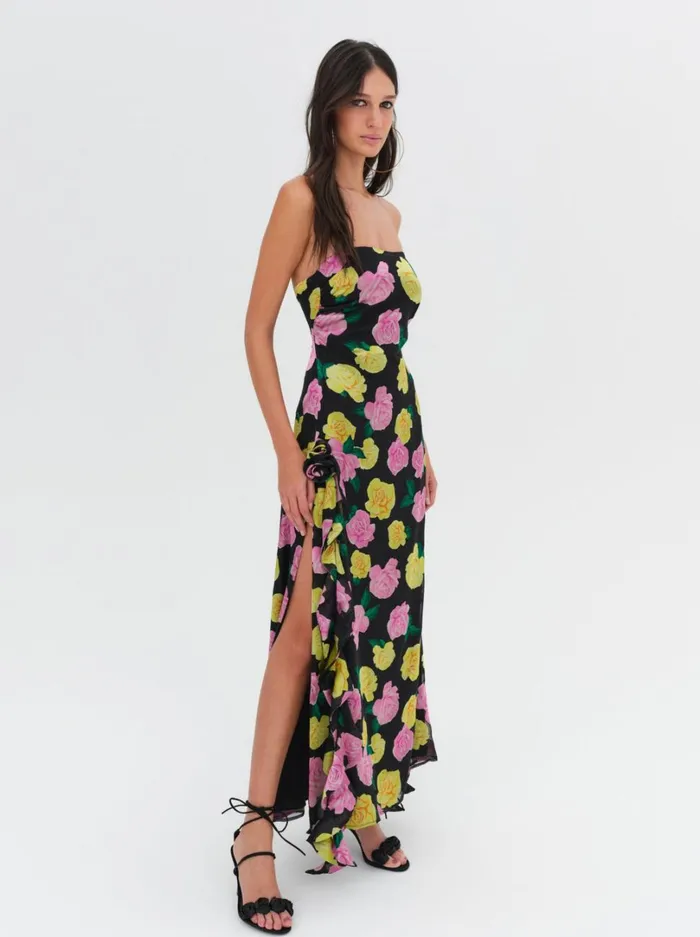 Women Madison Strapless Maxi Dress Black For Love and Lemons Dresses