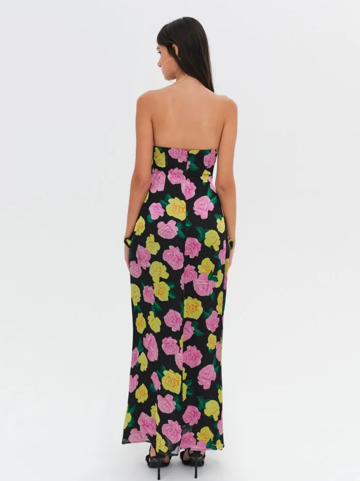 Women Madison Strapless Maxi Dress Black For Love and Lemons Dresses