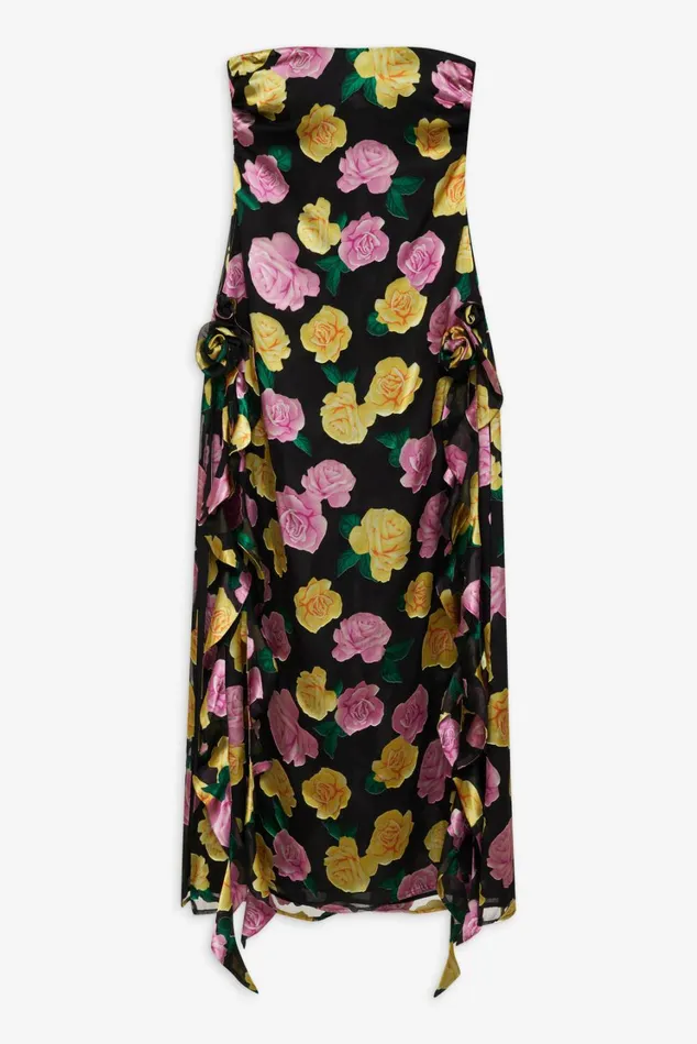 Women Madison Strapless Maxi Dress Black For Love and Lemons Dresses