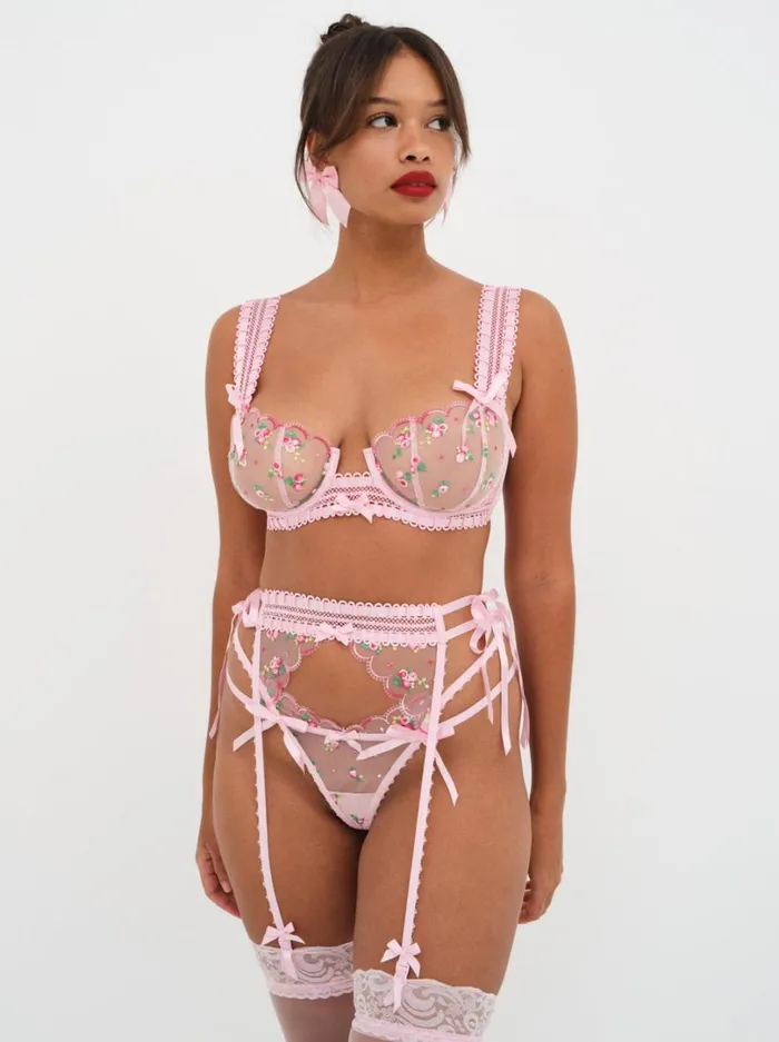Women Maisie Garter Belt Pink For Love and Lemons Lingerie