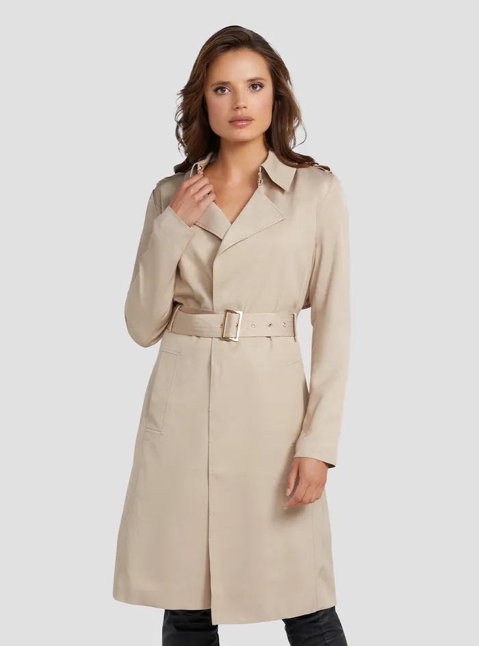 Women Marciano GUESS Marciano Taupe Celine Trench Coat