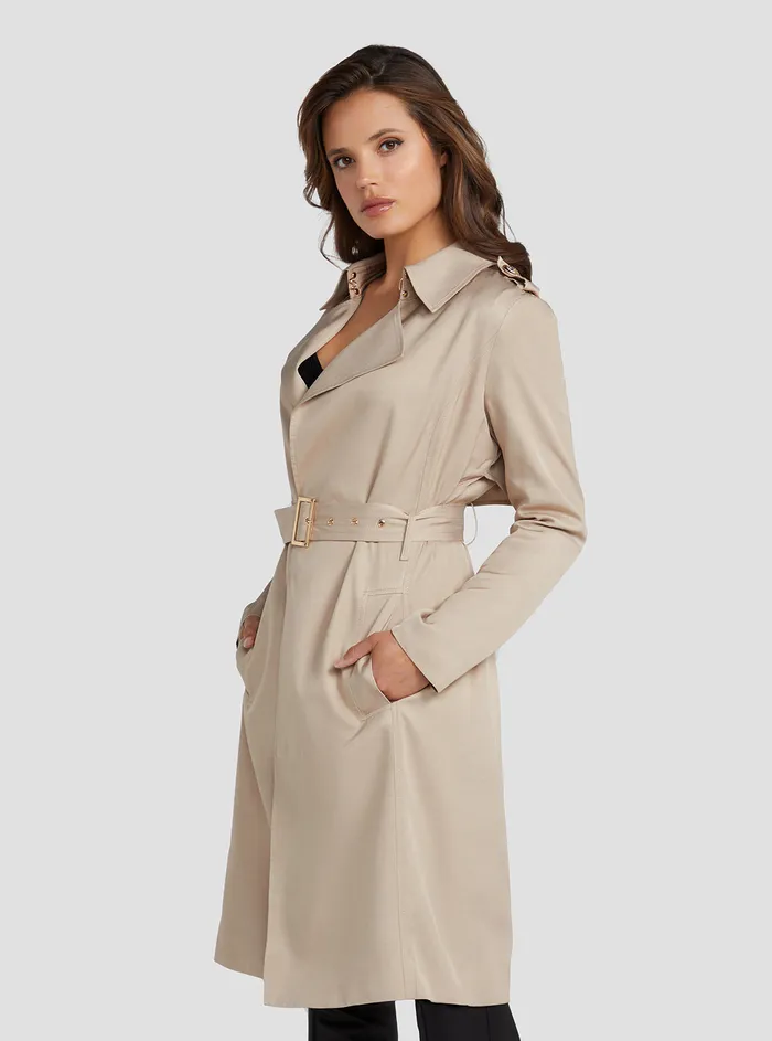 Women Marciano GUESS Marciano Taupe Celine Trench Coat