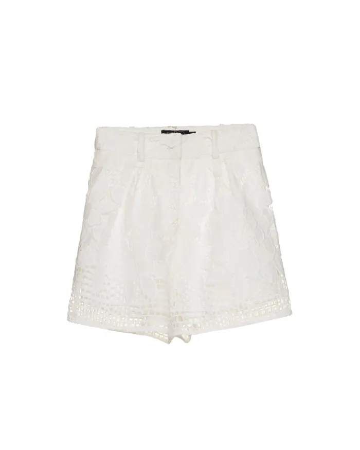 Women Matching Sets PatBO High Waist Lace Shorts EXCLUSIVE FINAL SALE White