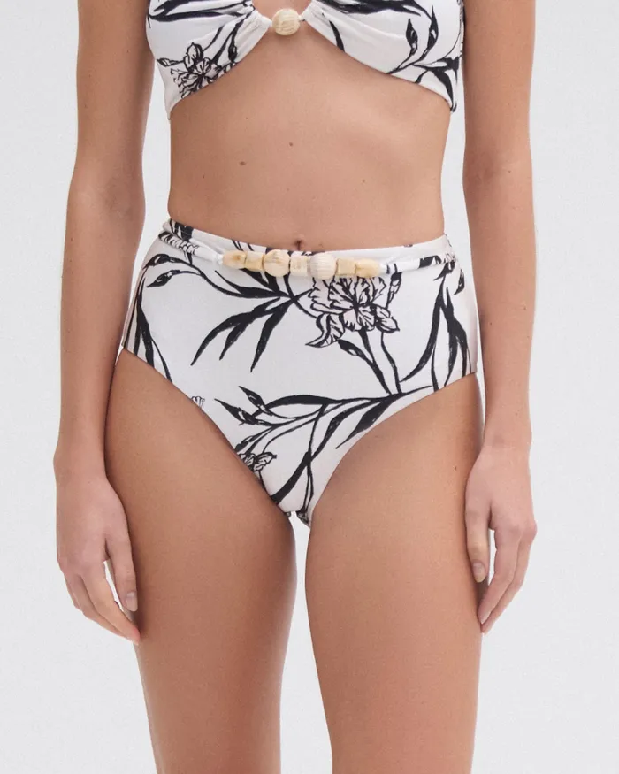 Women Matching Sets PatBO IRIS HIGH WAIST BIKINI BOTTOM Off White
