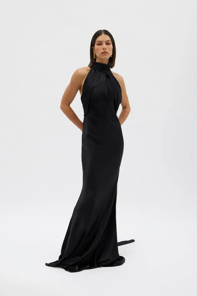 Women Maxi Dresses Rachel Gilbert Audrey Gown In Black