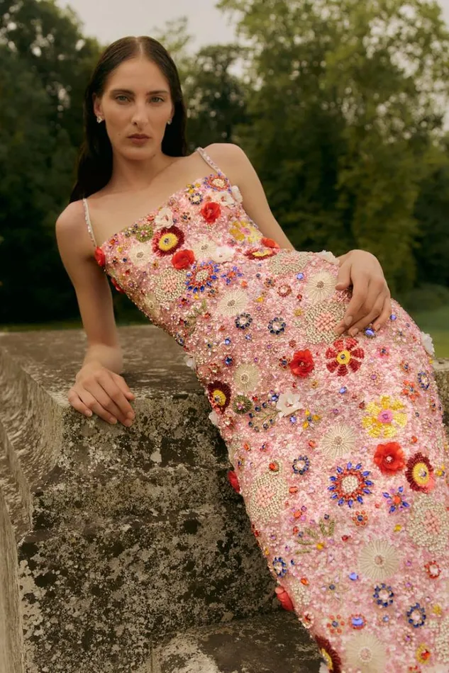 Women Maxi Dresses Rachel Gilbert Francesca Gown Pink Multi Women Maxi Dresses Rachel Gilbert Francesca Gown Pink Multi