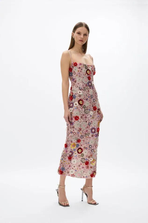 Women Maxi Dresses Rachel Gilbert Francesca Gown Pink Multi Women Maxi Dresses Rachel Gilbert Francesca Gown Pink Multi