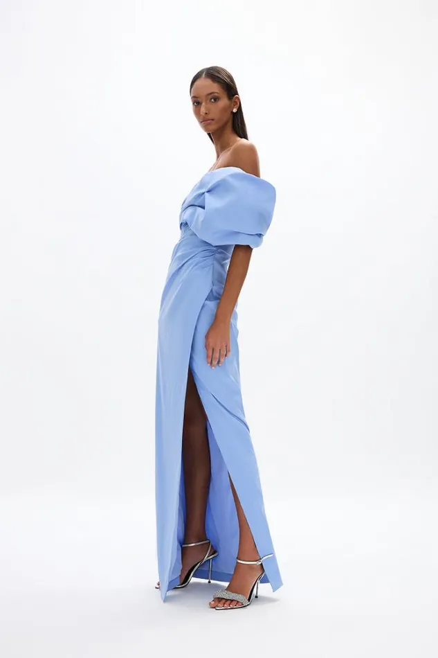 Women Maxi Dresses Rachel Gilbert Gia Gown Vista Blue Women Maxi Dresses Rachel Gilbert Gia Gown Vista Blue