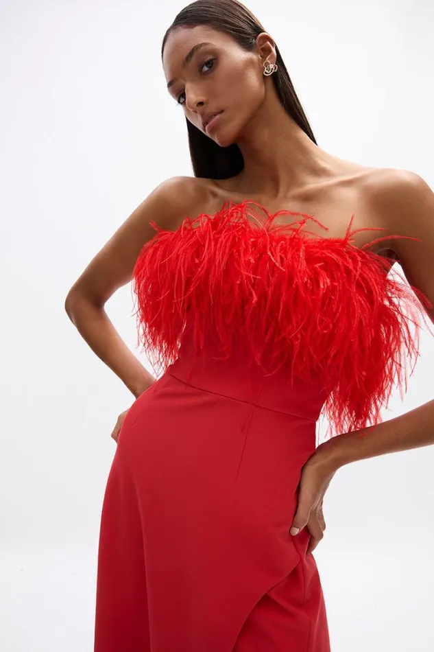 Women Maxi Dresses Rachel Gilbert Link Gown Bright Red