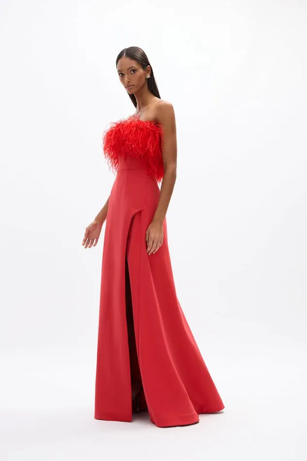 Women Maxi Dresses Rachel Gilbert Link Gown Bright Red